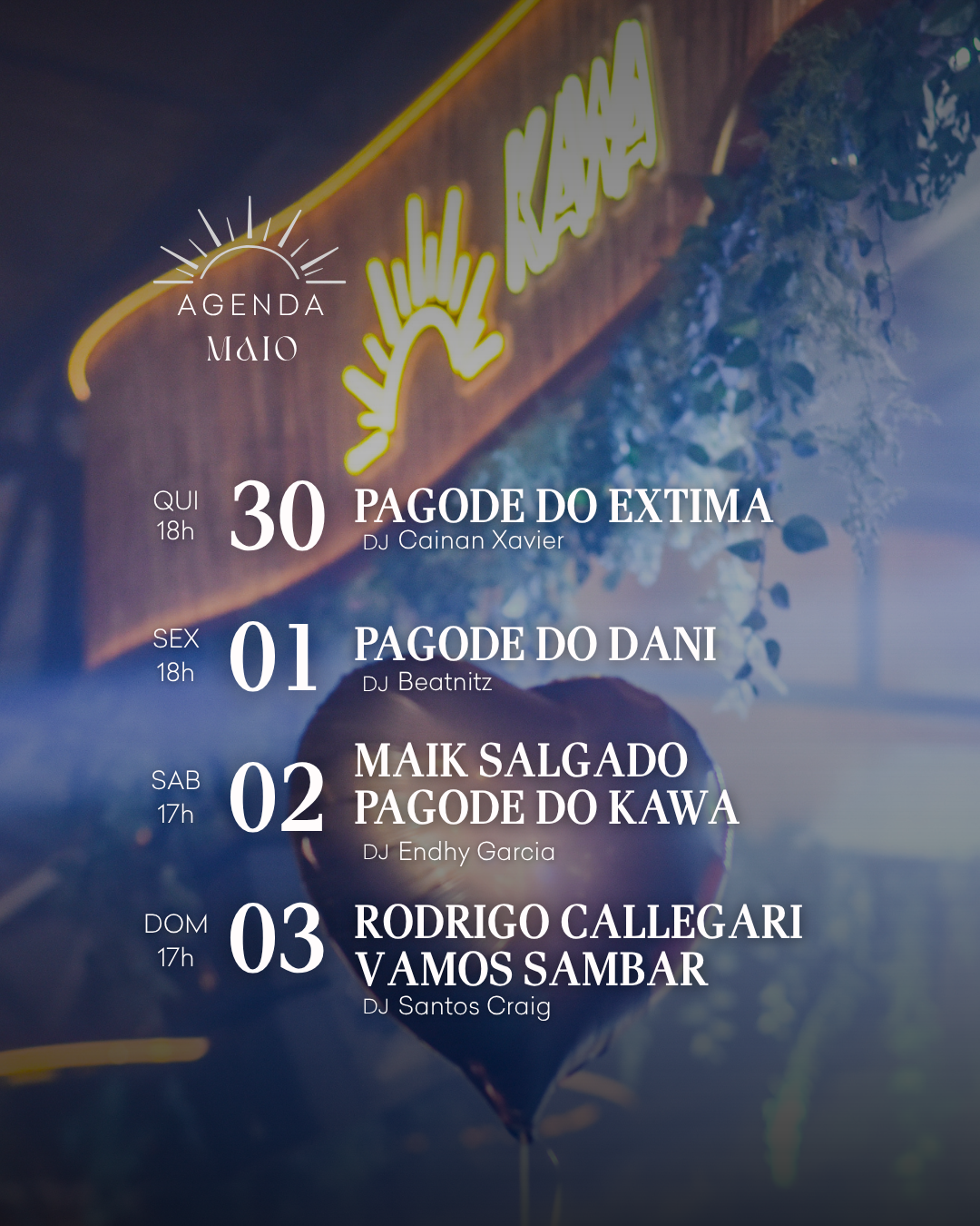 Agenda Maio – Semana 1